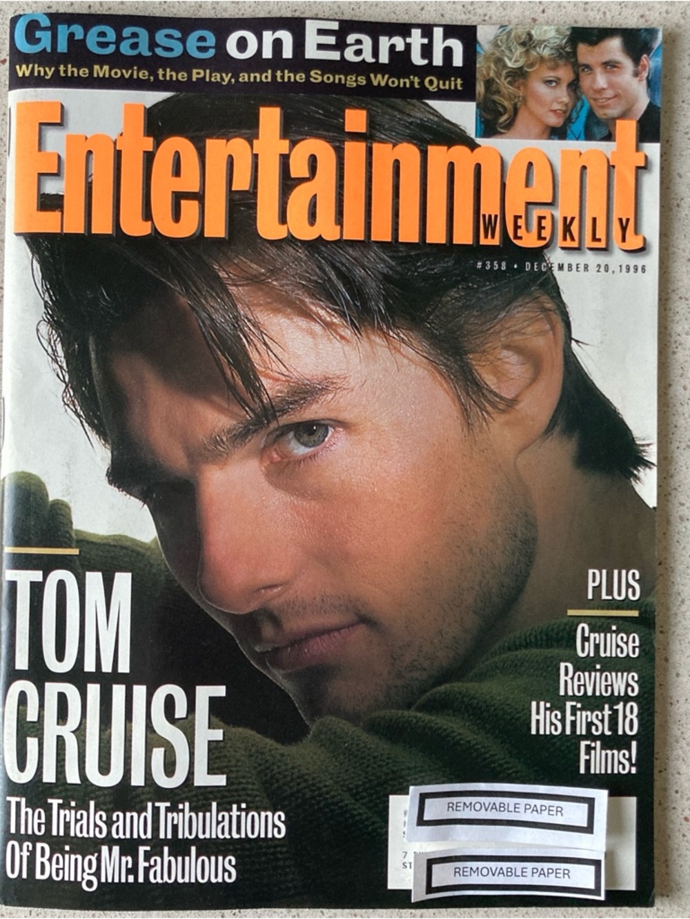 Entertainment Weekly Magazine TOM CRUISE Danielle Steel - December 20 1996 Label